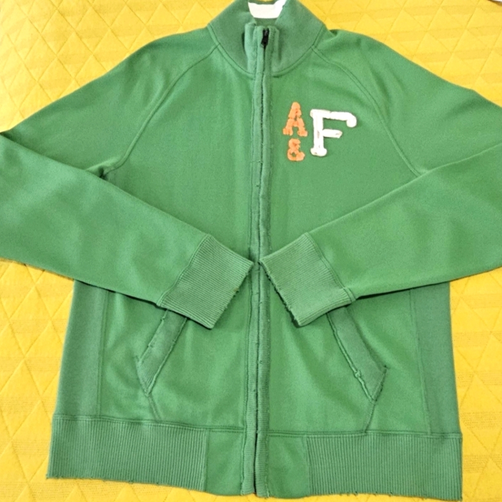 Men’s Abercrombie & Fitch Full-legth Zip Down Sweatshirt,Sz XXL,Muscle fit green